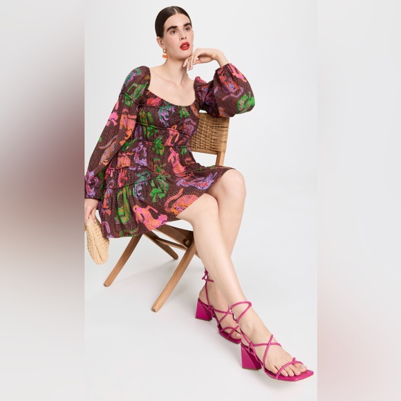 FARM Rio Wild Leopards Black Midi Dress - Picture 6 of 16